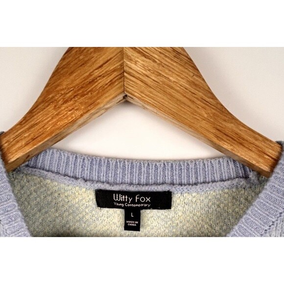 Witty Fox Two Piece Sweater And Shorts Blue Daisy Print Size Large - Picture 3 of 10